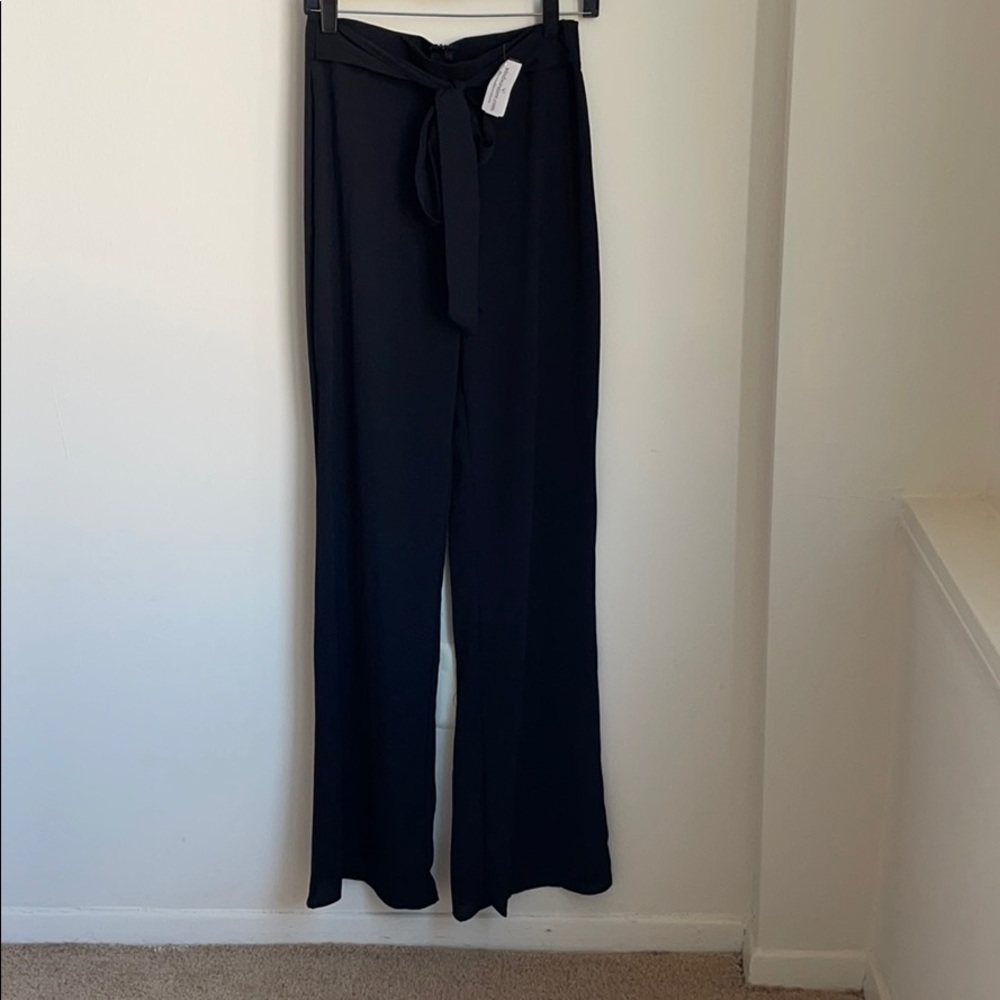 WINDSOR Flared summer black pants, high waisted